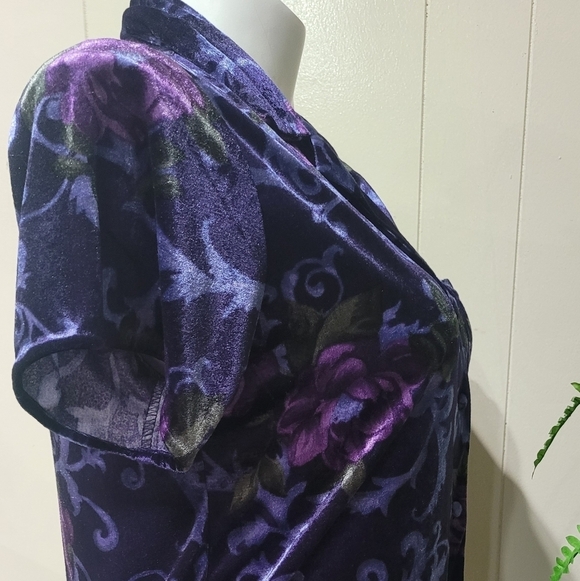 VTG California Dynasty Purple Floral Pajamas Set Women’s Sz M - Picture 4 of 15